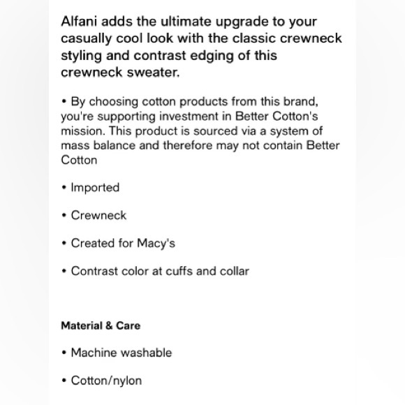 COPY - Alfani Lightweight Sweater W/ Contrast Edge - Picture 2 of 11